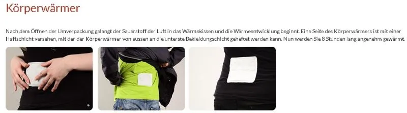 Körperwärmer Wärmepad | 12 Stunden Wärme | HeatPaxx