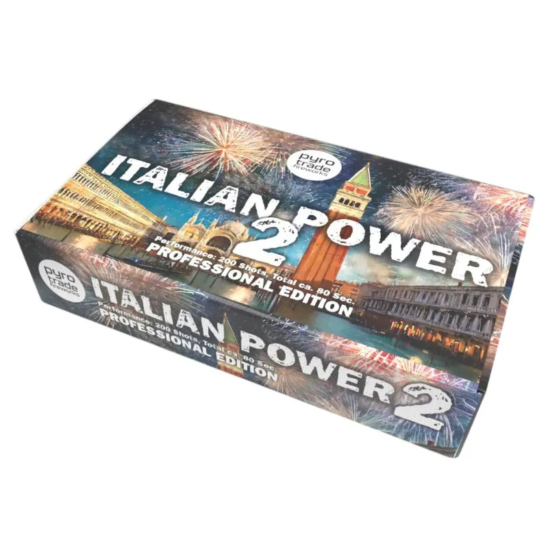 Italian Power 2 – 200 Schuss Gold- und Silber-Effekte | F2 Verbundfeuerwerk | Pyrotrade