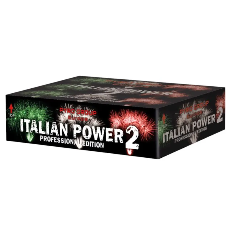 Italian Power 2 – 200 Schuss Gold- und Silber-Effekte | F2 Verbundfeuerwerk | Pyrotrade