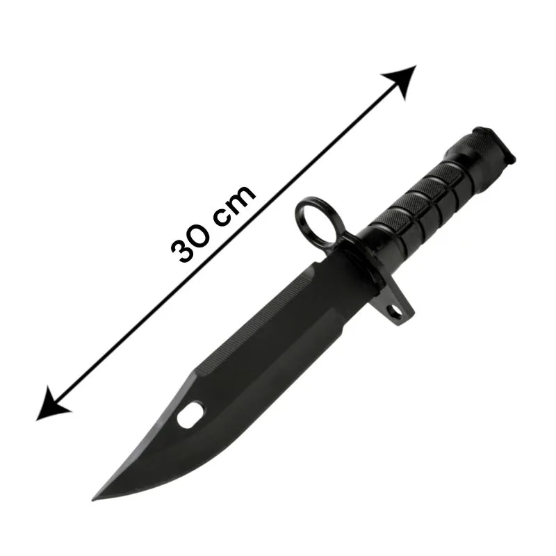 Kampfmesser Schwarz | Showmesser für Bühne & Training | Sicheres Requisit