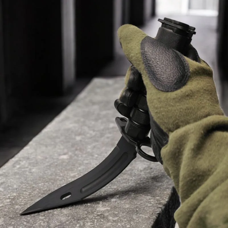 Kampfmesser Schwarz | Showmesser für Bühne & Training | Sicheres Requisit