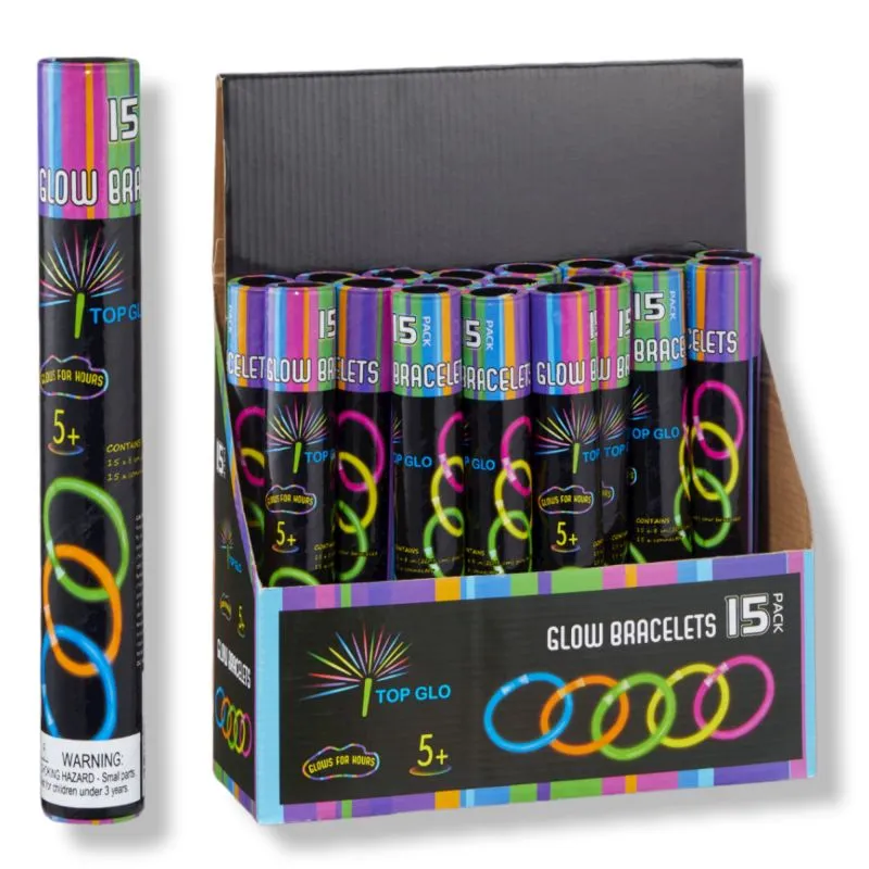 15 Knicklichter 20 cm | Mit Konnektoren | 5 Farben sortiert