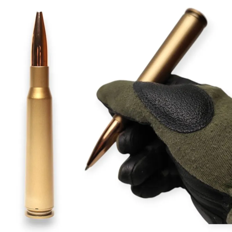 Kugelschreiber Patronenform | Messingfarben | Projektil Kupferfarben |14 cm