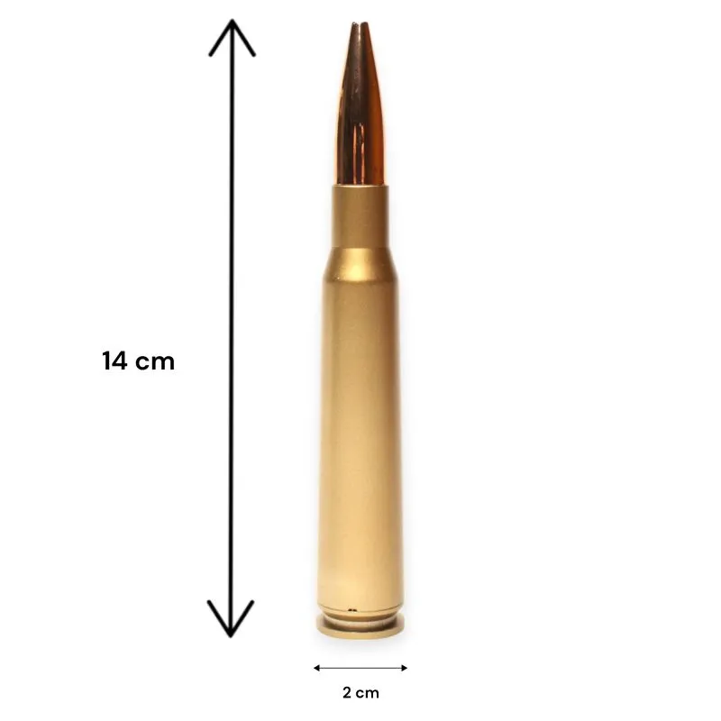 Kugelschreiber Patronenform | Messingfarben | Projektil Kupferfarben |14 cm