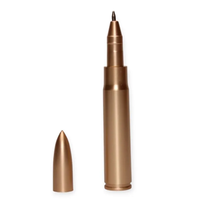 Kugelschreiber in Patronenform | Messingfarben | 8 cm