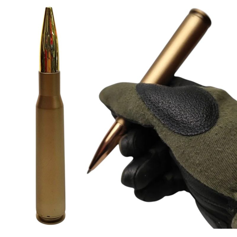 Kugelschreiber Patronenform | Messingfarben | Projektil Goldfarben |14 cm