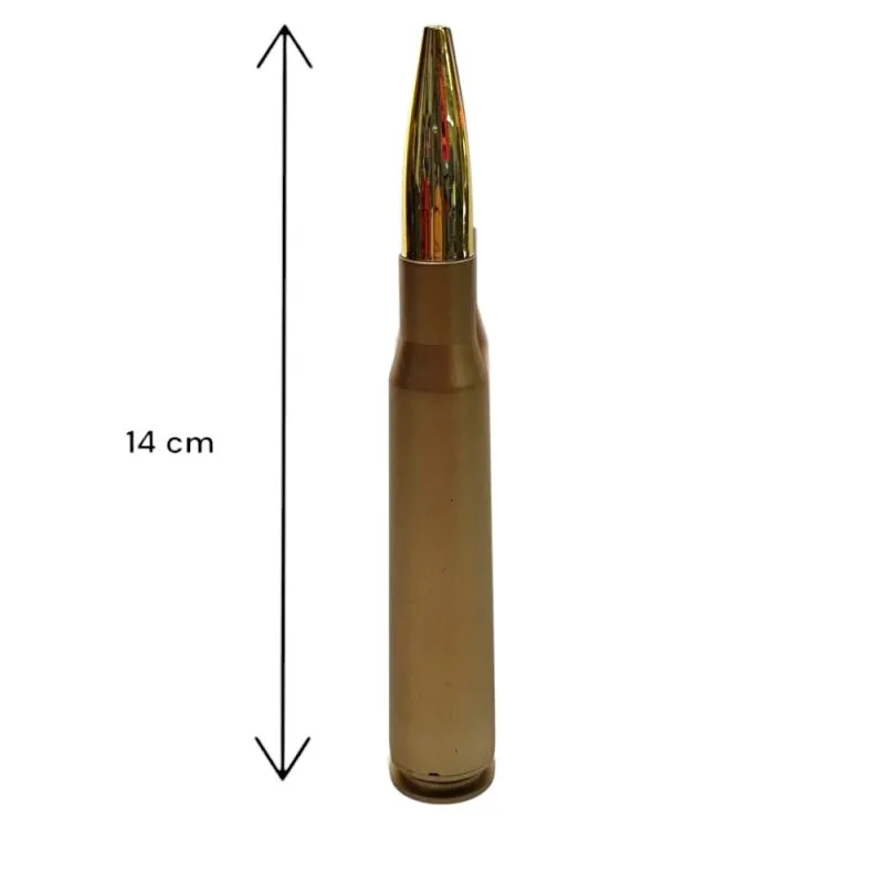 Kugelschreiber Patronenform | Messingfarben | Projektil Goldfarben |14 cm