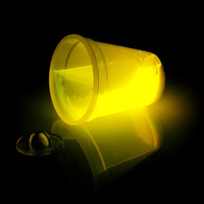 Leuchtender Dekobecher | Gelb | 250 ml | Transparent | Knicklicht-Effekt