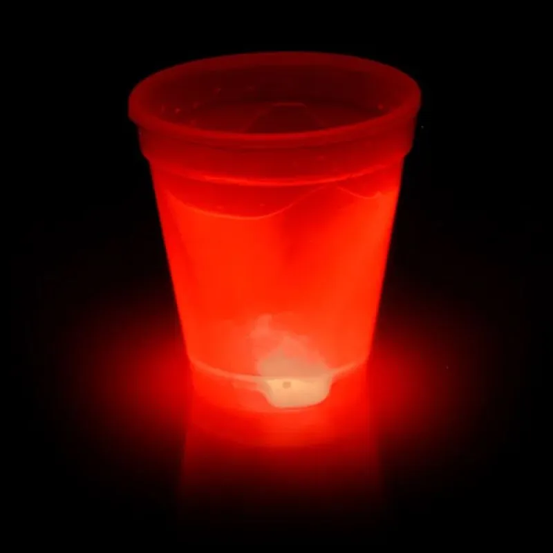 Leuchtender Dekobecher | Rot | 250 ml | Transparent | Knicklicht-Effekt