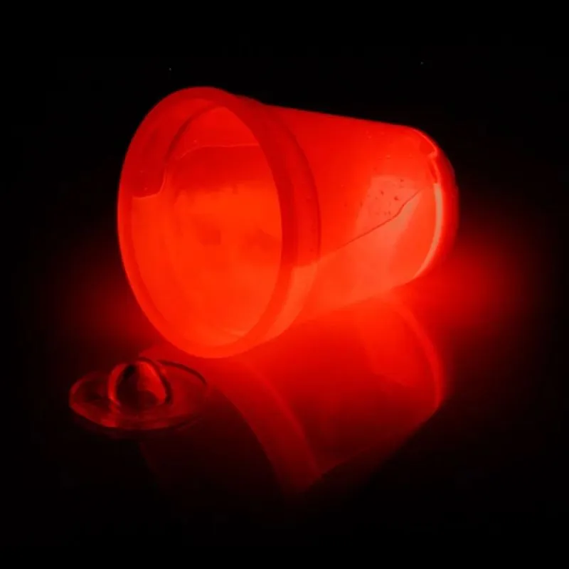 Leuchtender Dekobecher | Rot | 250 ml | Transparent | Knicklicht-Effekt