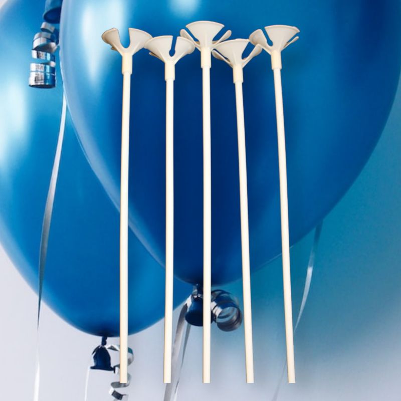 Luftballonstäbe mit Halter 100 Stück