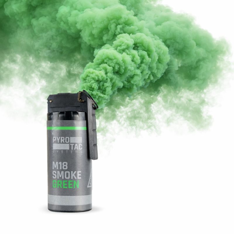 M18 Rauch Handgranate mit Kipphebel | Grüner Rauch | 60 Sek. | PYROTAC
