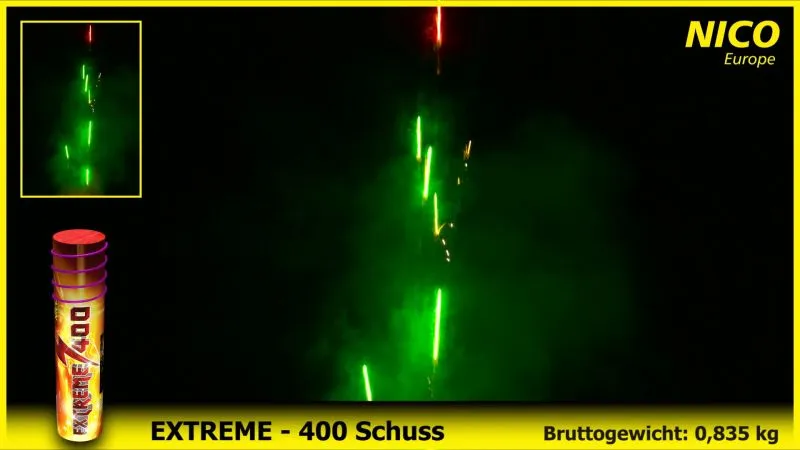 Römisches Lichterbündel Extreme 400 Schuss 25 Sek. NICO