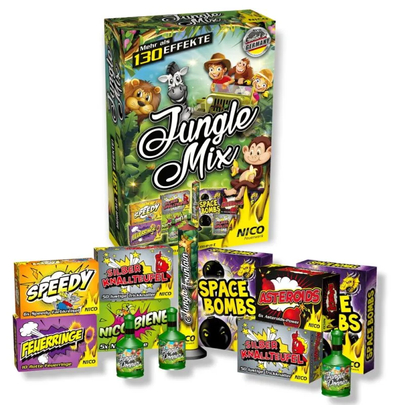 Jungle Mix Jugendfeuerwerk | 12 Abenteuer | 130 Effekte | NICO