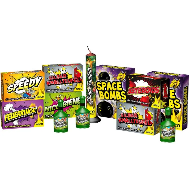 Jungle Mix Jugendfeuerwerk | 12 Abenteuer | 130 Effekte | NICO