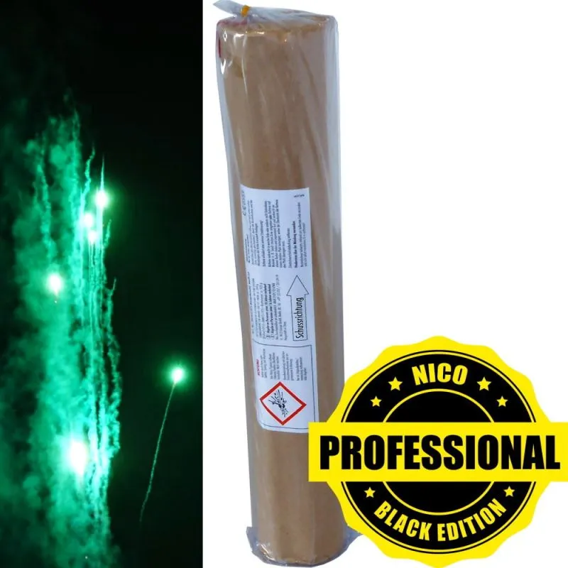 NICO Römisches Lichterbündel Grün 8 x 10 Schuss 16 mm 25 Sek.