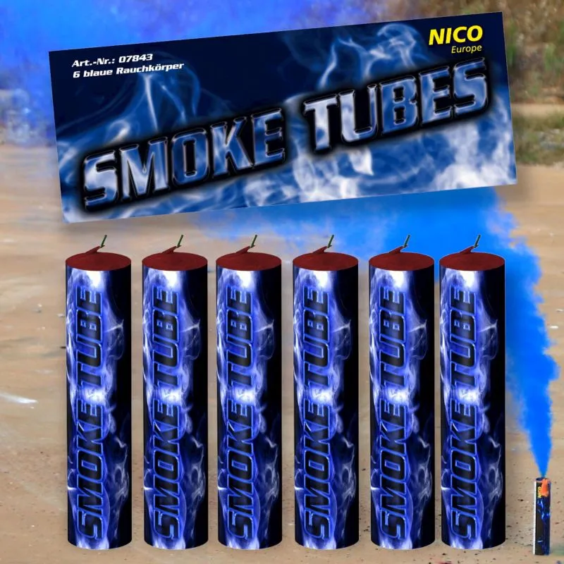 Smoke Tubes, Blau, 6er Btl. NICO