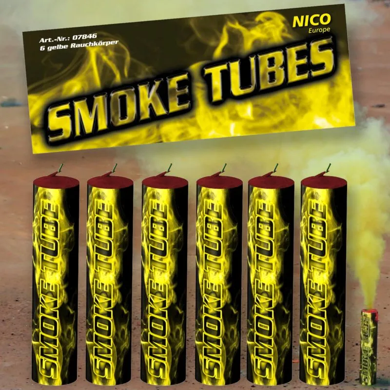 Smoke Tubes, Gelb, 6er Btl. NICO