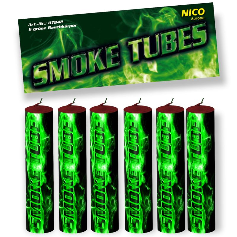 Smoke Tubes, Grün, 6er Btl. NICO