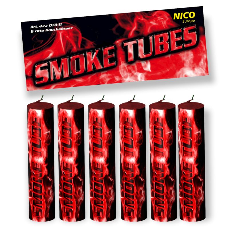 Smoke Tubes, Rot, 6er Btl. NICO