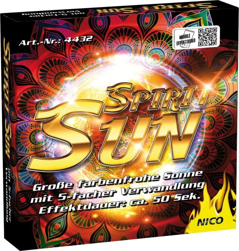 Multieffekt Feuerwerk Sonne | 50 Sek. Effektdauer | Fünffache Verwandlung | NICO