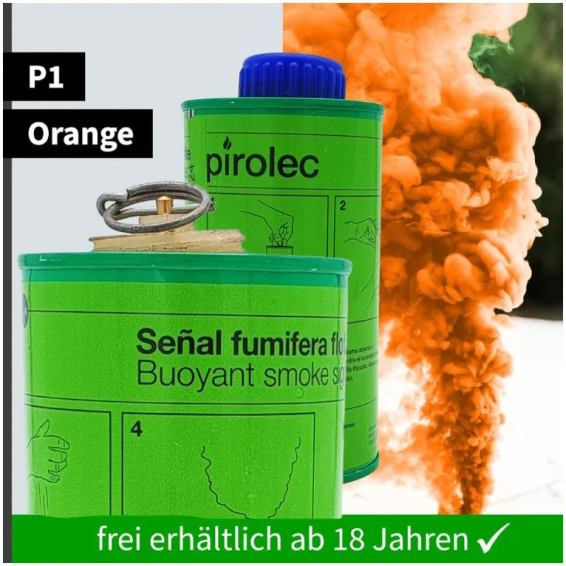 Bundeswehr SOLAS Rauchtopf L46 | Orange | Reiß-/Schlagzünder | 240 Sek. Rauchdauer | Nishiki