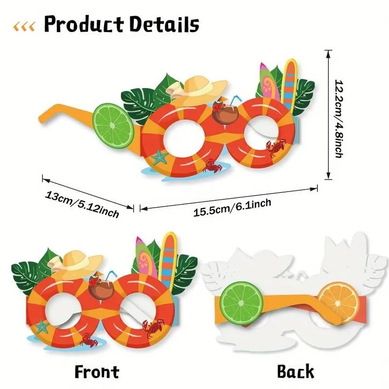 Partybrillen Hawaii Strand-Party Tropische Party 8 Stk.