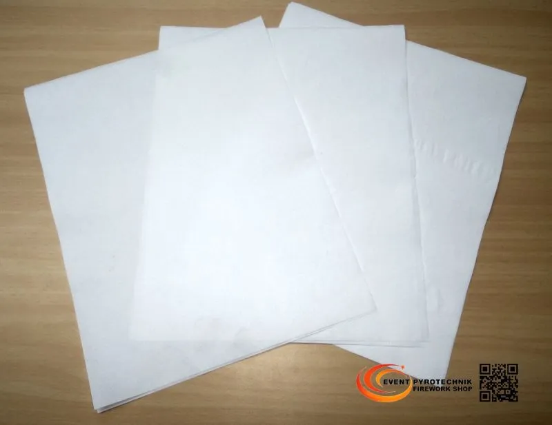 Pyropapier NC Papier 20 x 25 cm Dick Weiß schnell Brennend 10 Blatt