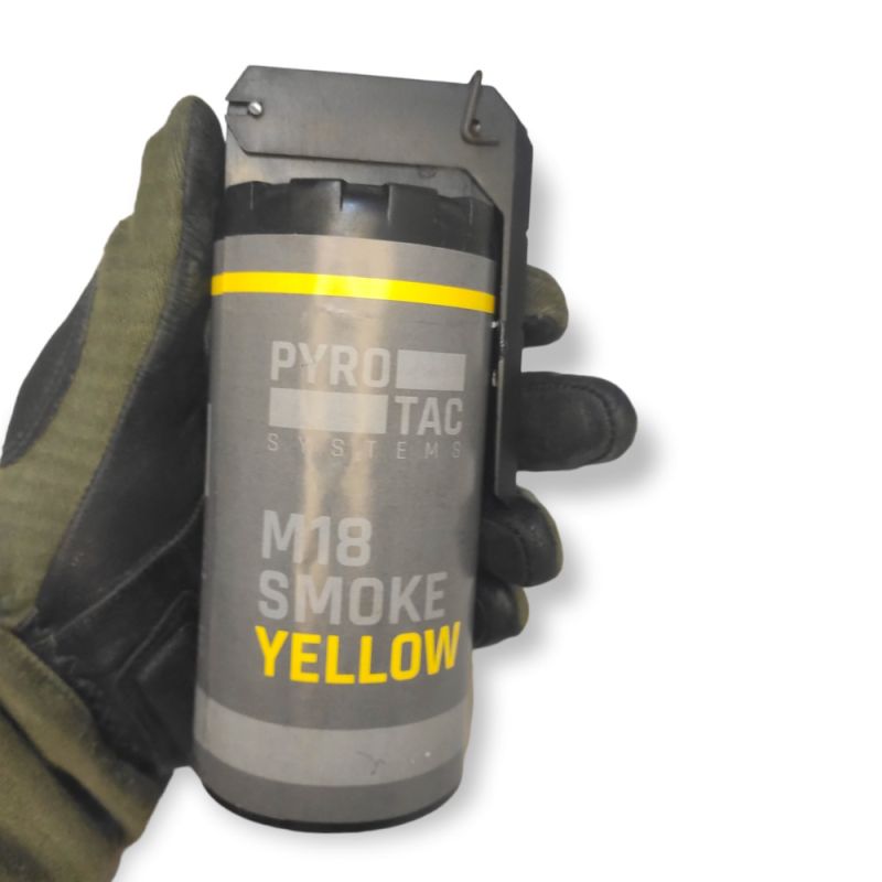 Rauch Handgranate M18 Gelb | Dichtes Rauchsignal | 60 Sek. Rauchdauer | PYROTAC