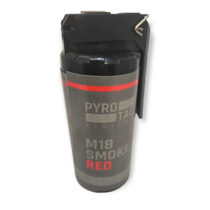 Rauch Handgranate M18 | Dichtes rotes Rauchsignal | 60 Sek. Rauchdauer | PYROTAC