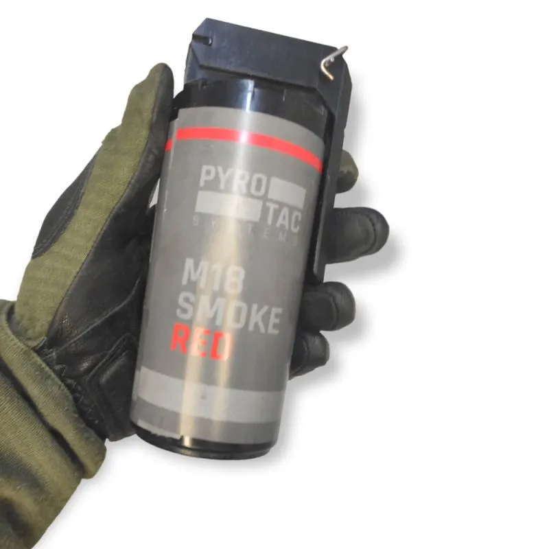 Rauch Handgranate M18 | Dichtes rotes Rauchsignal | 60 Sek. Rauchdauer | PYROTAC