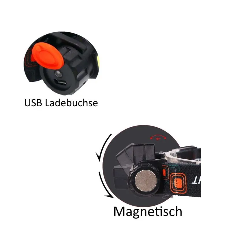 Kopflampe mit XPE und COB LED | Leicht, dimmbar und einseitig magnetisch