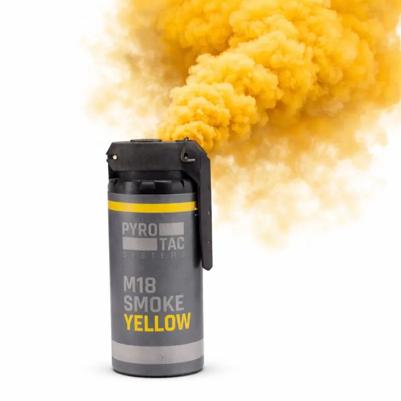Rauch Handgranate M18 Gelb | Dichtes Rauchsignal | 60 Sek. Rauchdauer | PYROTAC