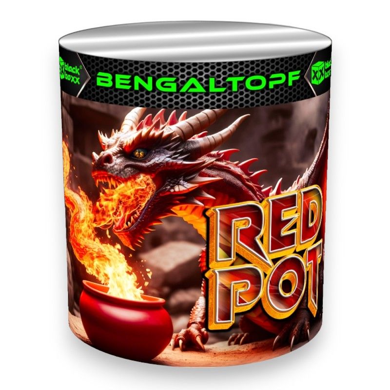 Red Pot großkalibriger Bengaltopf | Intensiv leuchtend | Blackboxx