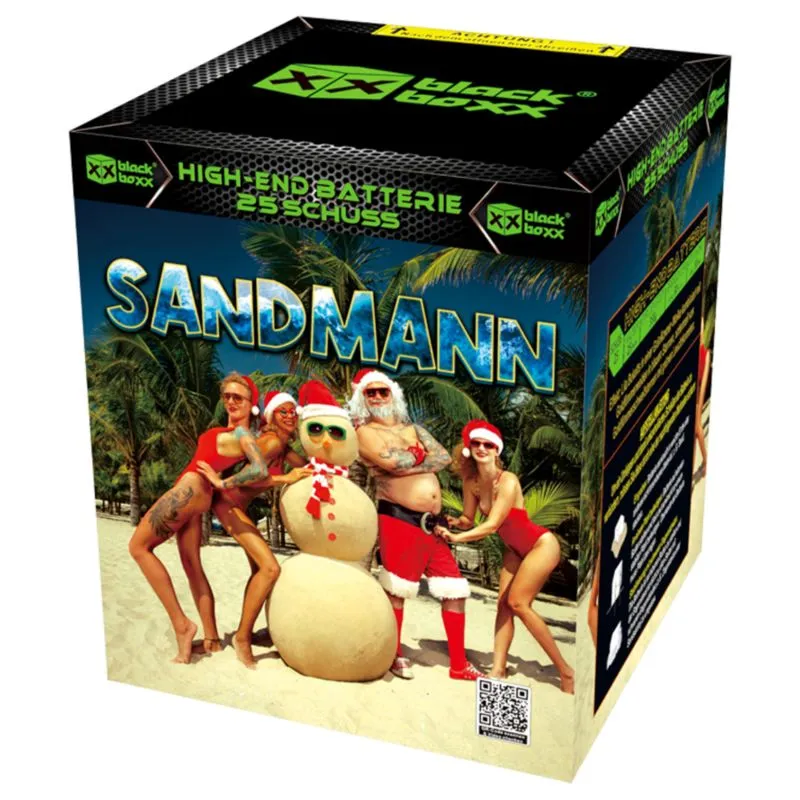 Sandmann 25 Schuss – Lila Buketts & Goldflimmerschweif mit Grünflimmerwolke | 25 mm | ca. 30 Sek. | Blackboxx