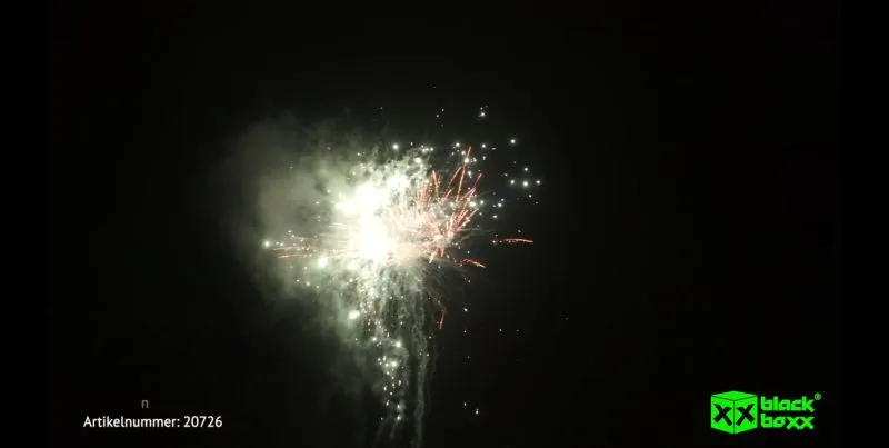 Sandmann 25 Schuss – Lila Buketts & Goldflimmerschweif mit Grünflimmerwolke | 25 mm | ca. 30 Sek. | Blackboxx