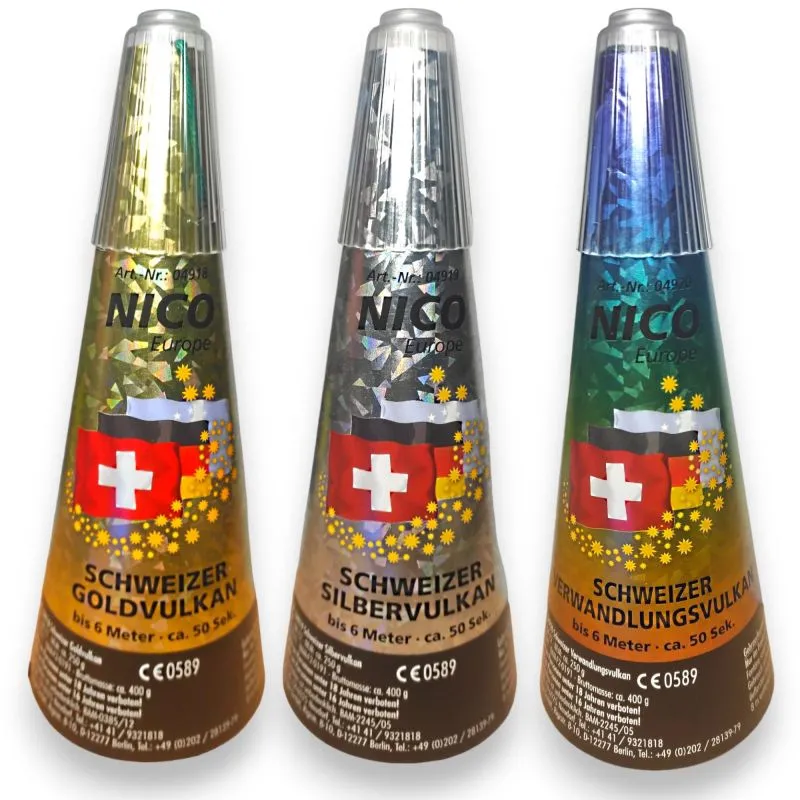 Schweizer Vulkane Trio 6m Effekthöhe je 50 Sek. NICO