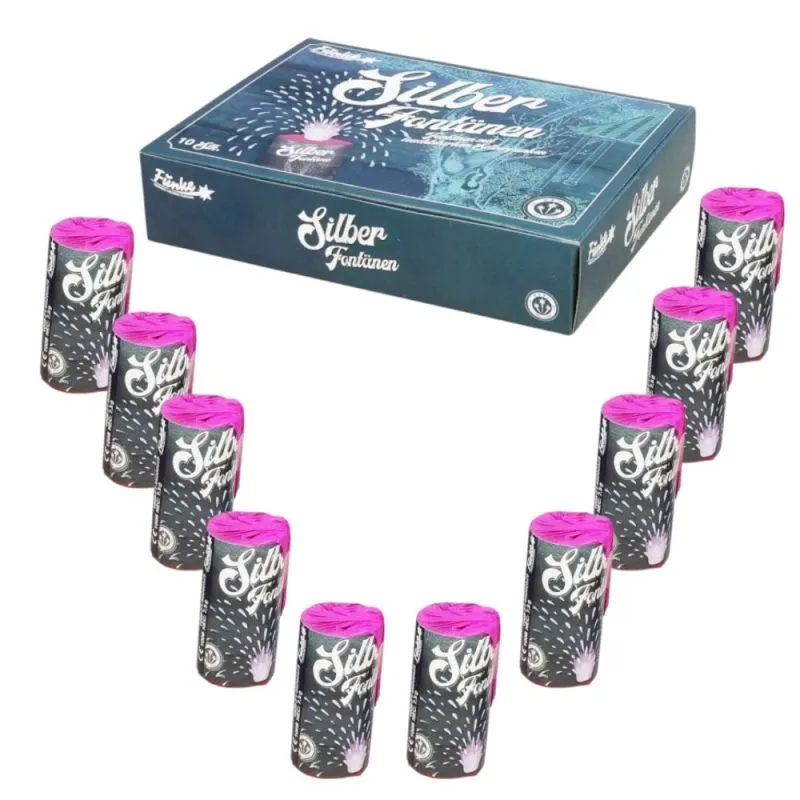 Silberfontänen | Leuchtstarke Silberfunken | 10 Stück | Funke