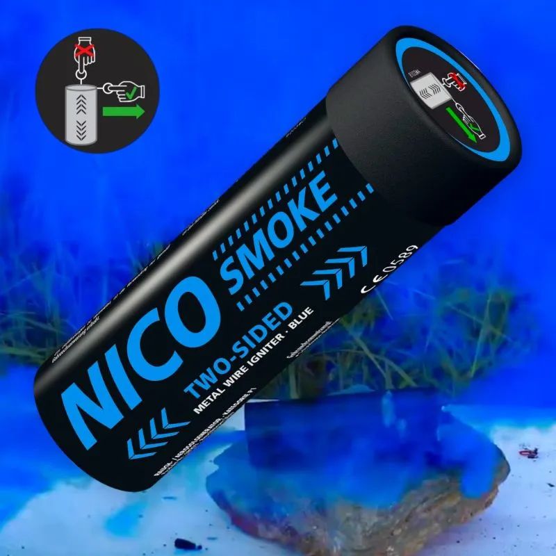 Smoke 50 Sek. Rauch blau Doppelseitig mit Reißzünder NICO