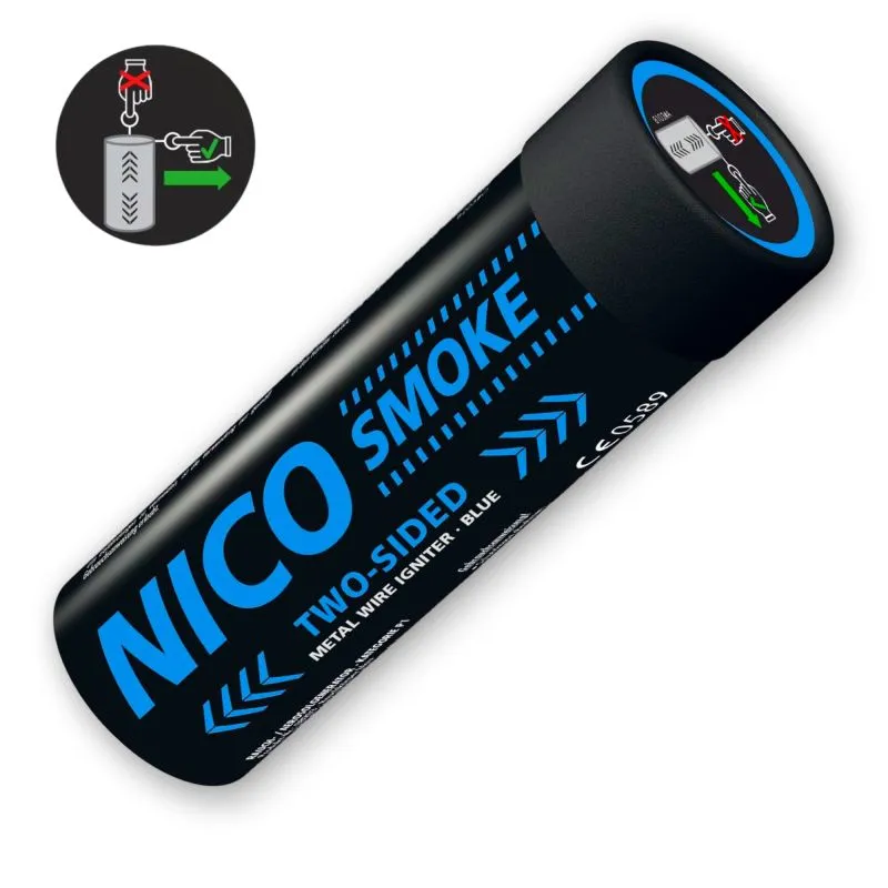 Smoke 50 Sek. Rauch blau Doppelseitig mit Reißzünder NICO