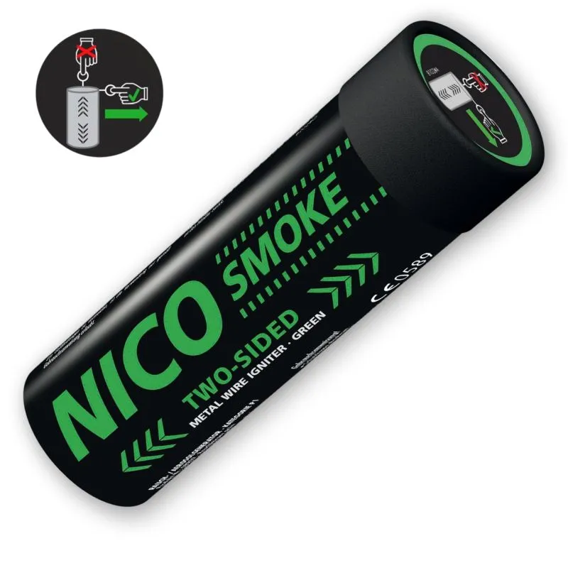 Smoke 50 Sek. Rauch grün Doppelseitig mit Reißzünder NICO