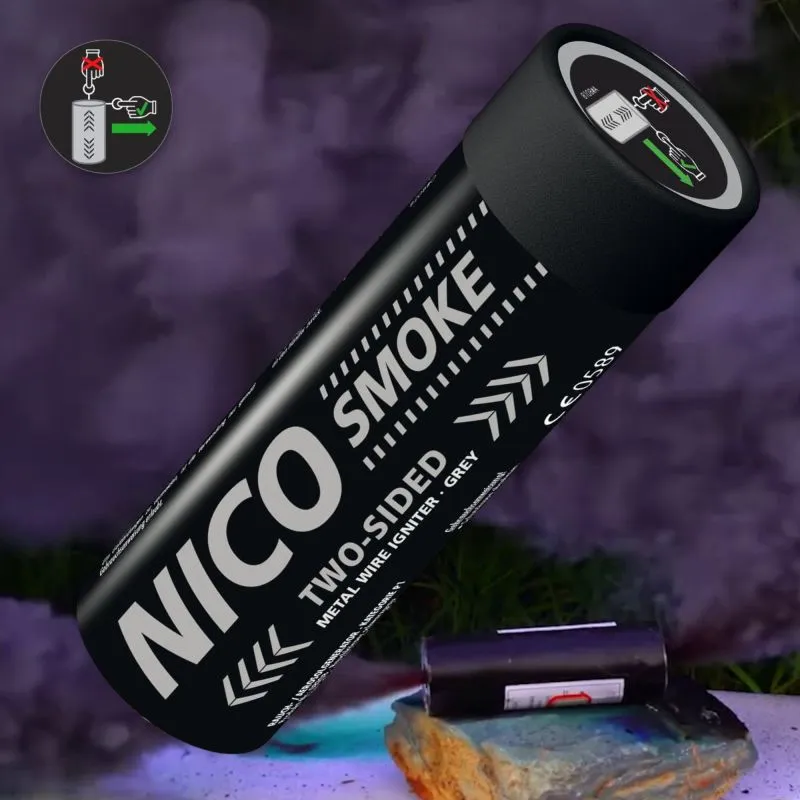 Smoke 50 Sek. Rauch schwarzgrau Doppelseitig mit Reißzünder NICO