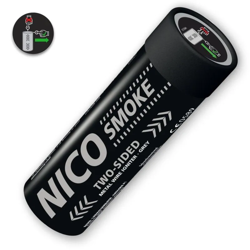 Smoke 50 Sek. Rauch schwarzgrau Doppelseitig mit Reißzünder NICO
