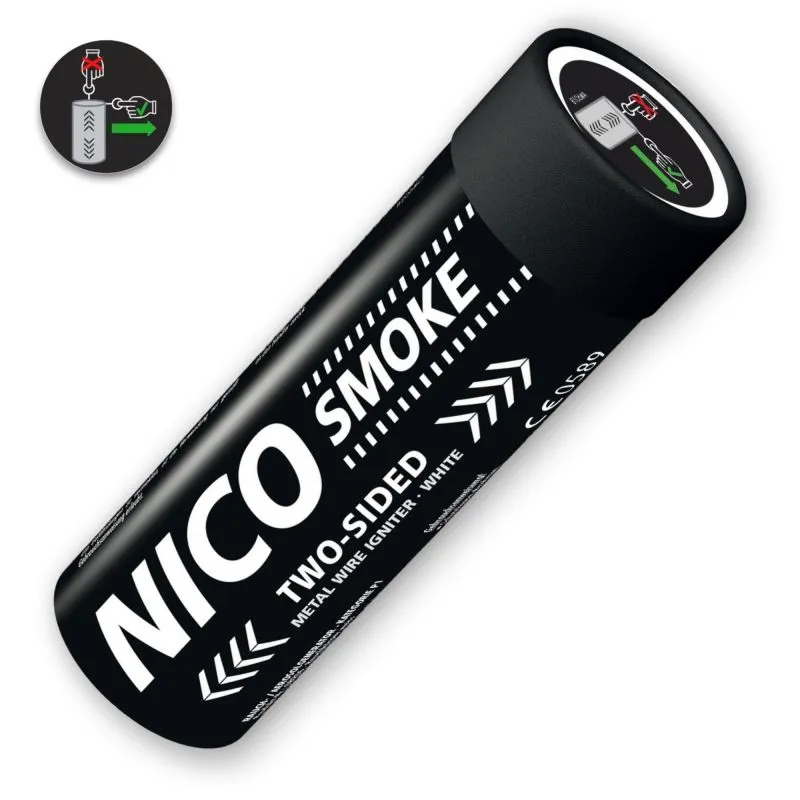 Smoke 50 Sek. Rauch weiß Doppelseitig mit Reißzünder NICO