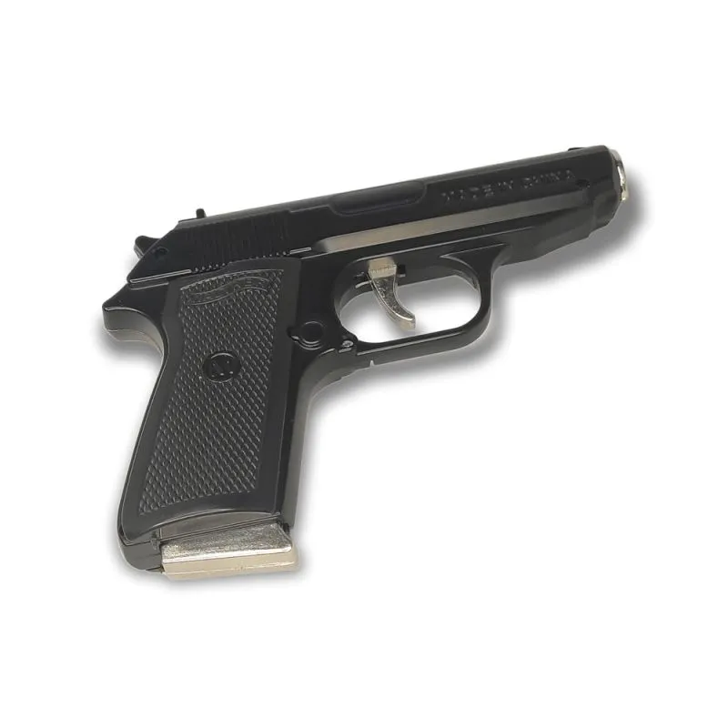 PPK Pistole Sturmfeuerzeug mit integriertem Messer | Schwarz | Walther