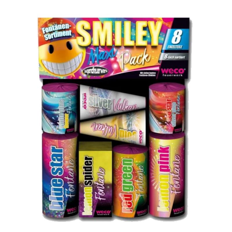 WECO Smiley Maxi Pack 8-tlg. Jugend-Fontänen Sortiment - F1