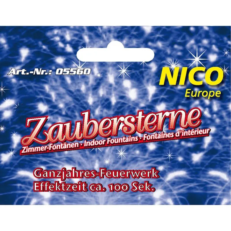 Zaubersterne mit Silberfunken, 4er-Btl., ca. 100 sek. NICO