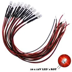LEDs 5mm 12V Rot 10 Stück LEDs 5mm 12V Rot 10 Stück