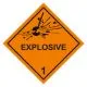 Gefahrgutaufkleber Klasse 1 Explosive Stoffe | 100x100mm | Folienaufkleber