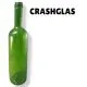 Crashglas Bordeauxflasche 0,7l Grün